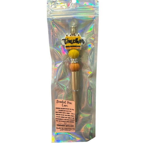 🖊️ Handmade Beaded Pen – “Teacher” Pencil Design - Picture 1 of 1